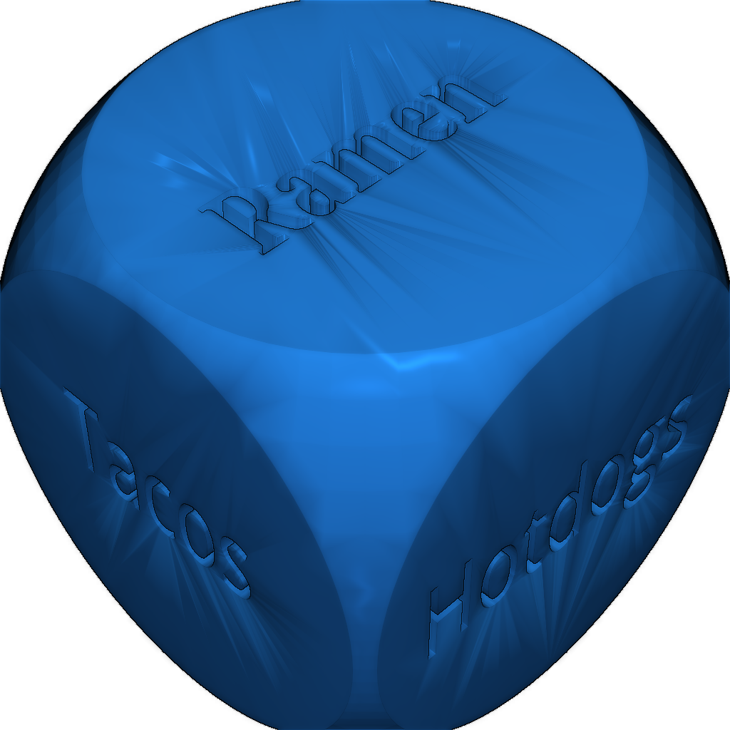 Кубик для выбора еды