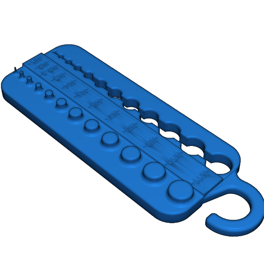 Шаблон для проверки размеров гаек и винтов