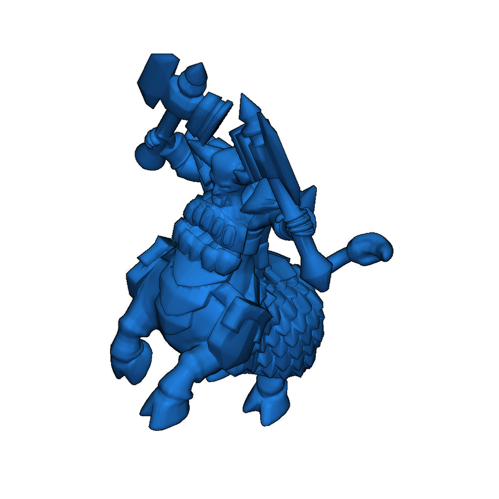 Центор на быке-дворфе с двуручным оружием, 28 мм