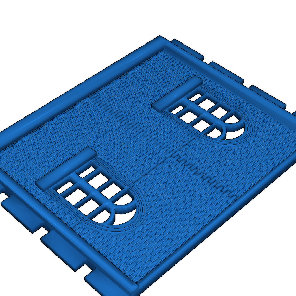 Игрушечный забор Playmobil из красных кирпичей (двойной размер)