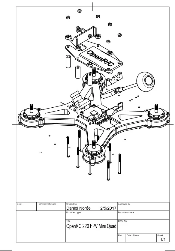 Мини-квадрокоптер OpenRC 220 FPV