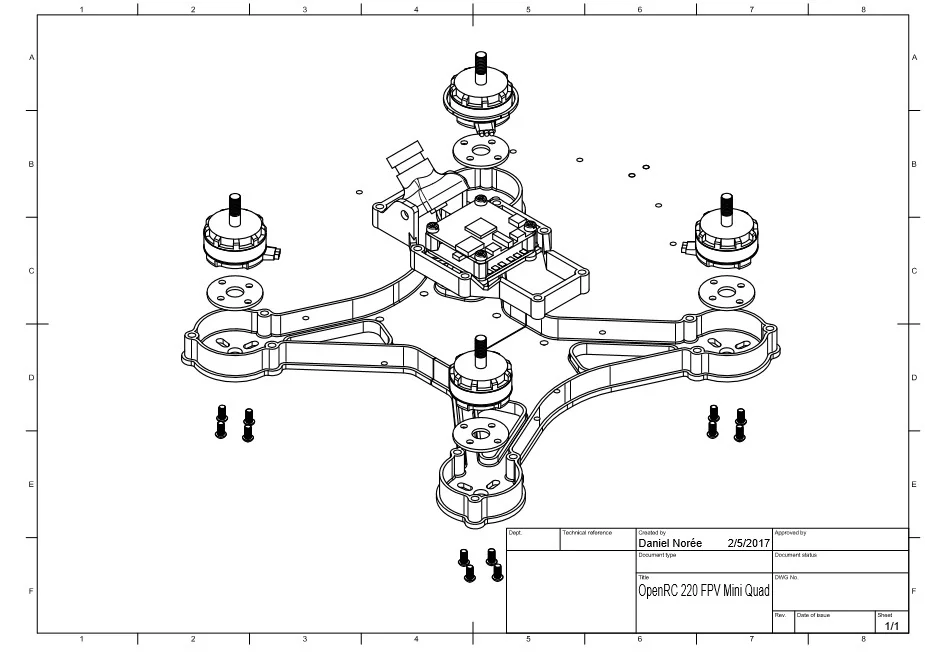 Мини-квадрокоптер OpenRC 220 FPV