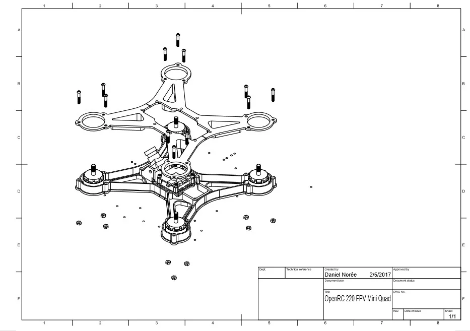 Мини-квадрокоптер OpenRC 220 FPV
