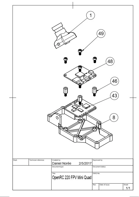 Мини-квадрокоптер OpenRC 220 FPV