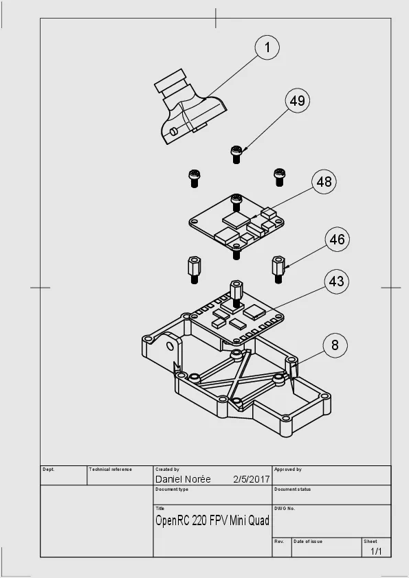 Мини-квадрокоптер OpenRC 220 FPV