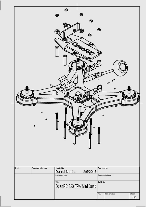 Мини-квадрокоптер OpenRC 220 FPV