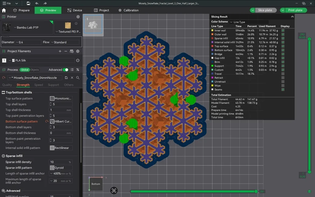 3D модель Фрактал снежинки Мосли | Уровень 3 - фото 17