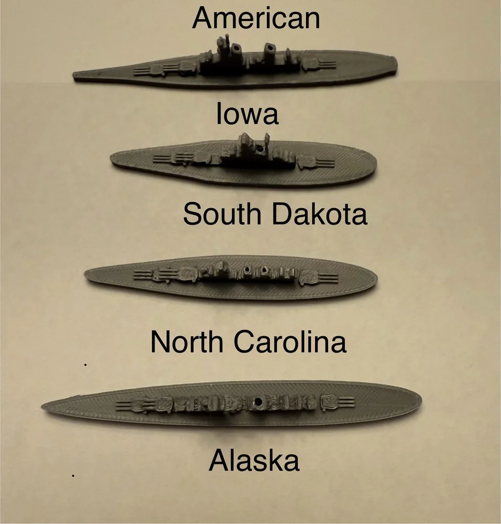 Модели линейных кораблей Второй мировой войны, масштаб 1/2400