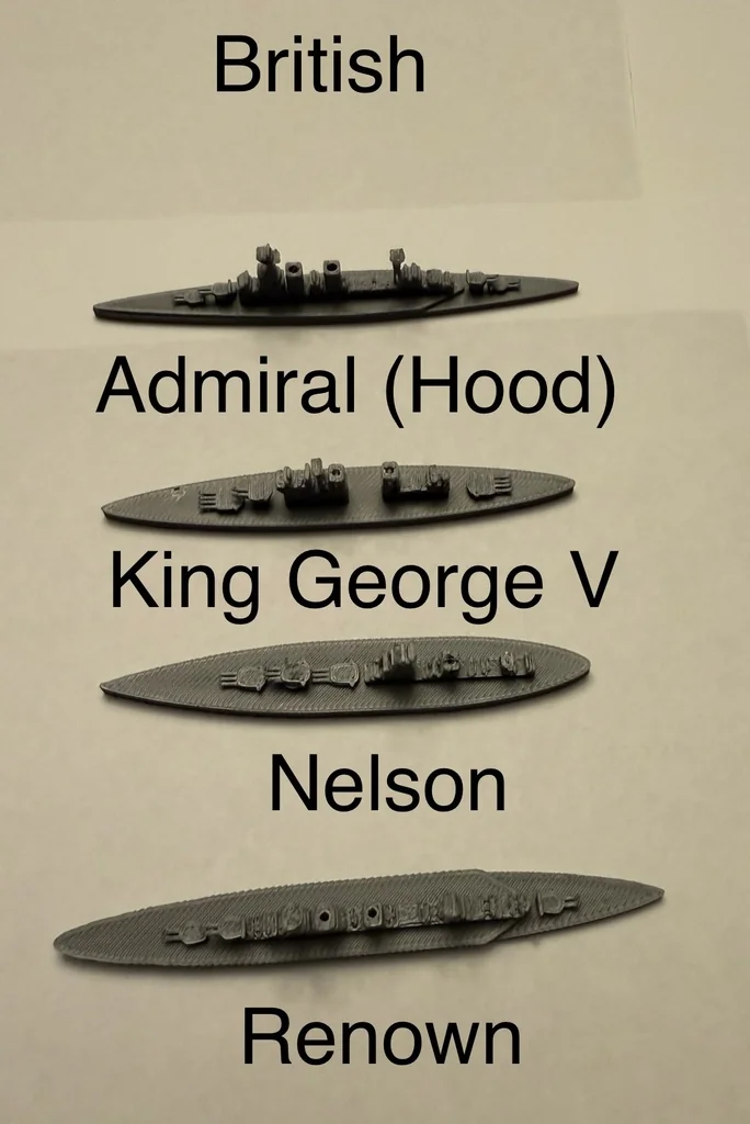 3D модель World War II Battleship Models, 1/2400 Scale - фото 5