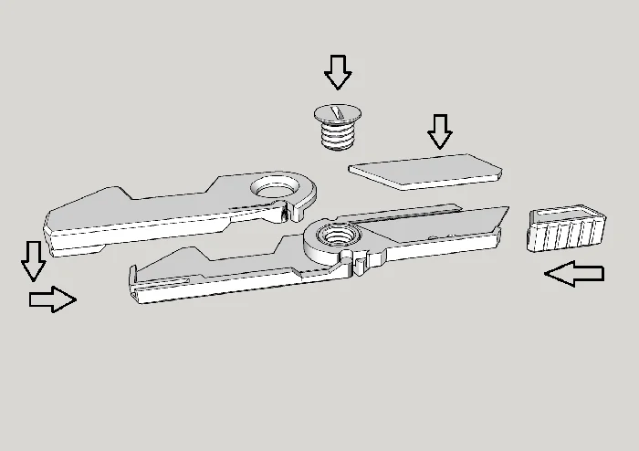 Складной держатель лезвий для универсального ножа
