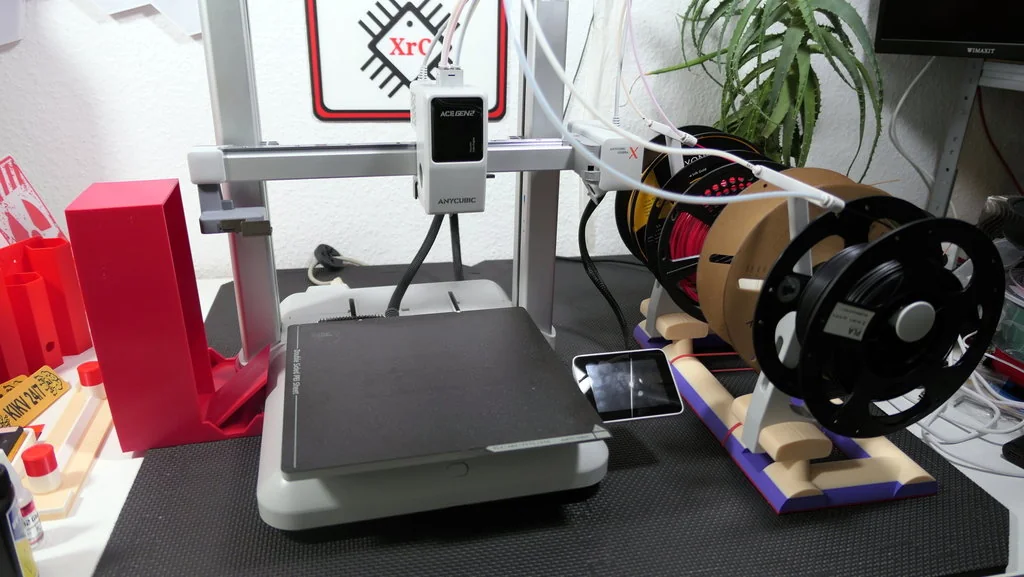 Anycubic Kobra X - Филаментный держатель и мусорная коробка