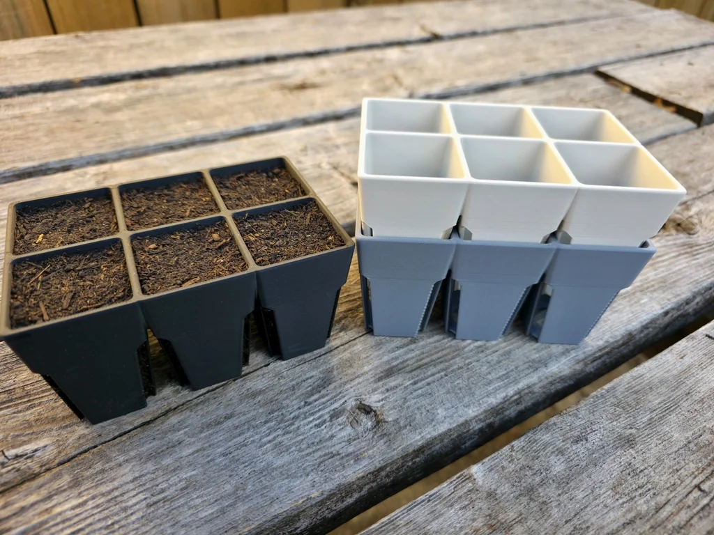 Основной контейнер для рассады на 6 ячеек