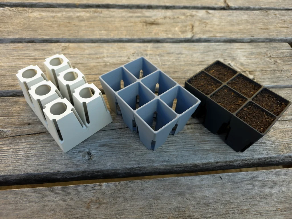 Основной контейнер для рассады на 6 ячеек