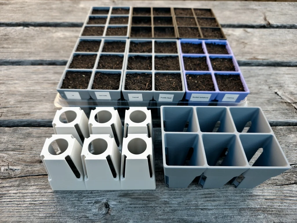 Основной контейнер для рассады на 6 ячеек