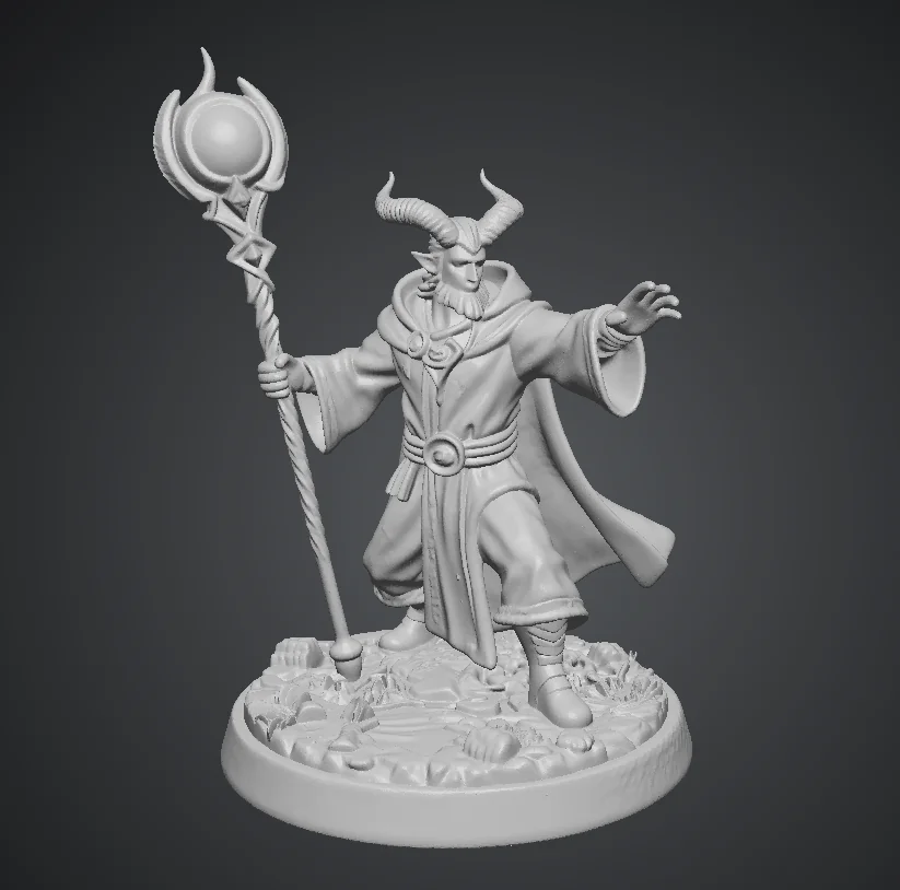 Тифлинг-колдун 3D-модель