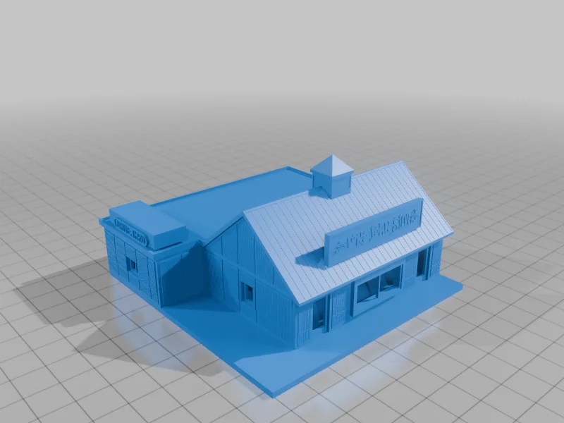 Модель N Scale: Ретро Ресторан Fast Food Long John Silver's