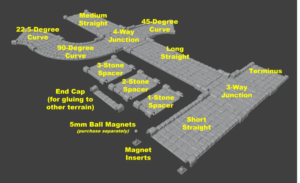 3D модель Мініатюрний ландшафт: Дороги, Ріки та Мости - фото 2