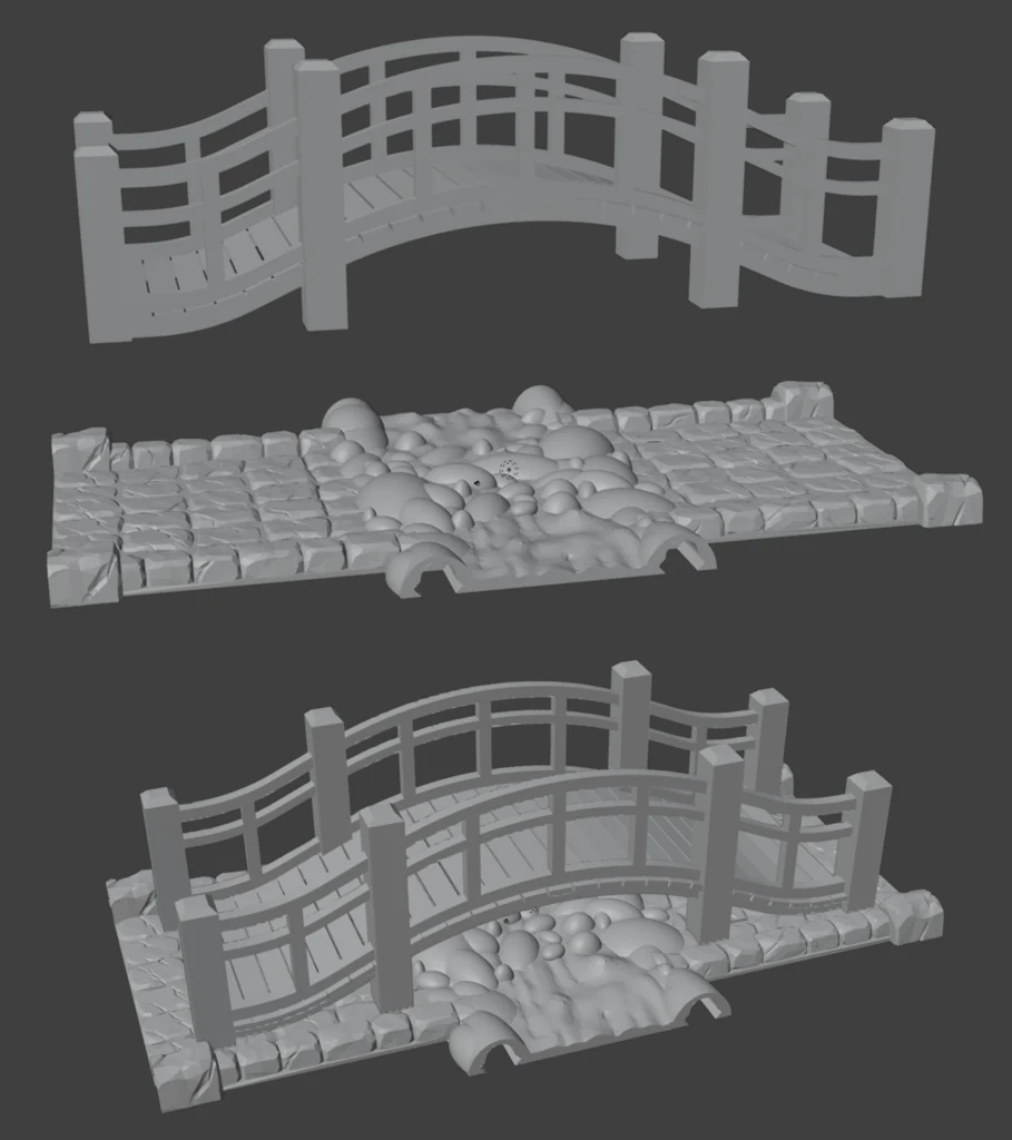 3D модель Мініатюрний ландшафт: Дороги, Ріки та Мости - фото 6