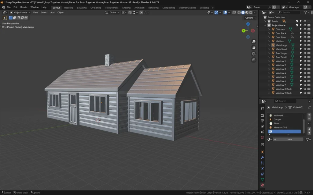 3D модель Snap Together House Model for 3D Printing - фото 4
