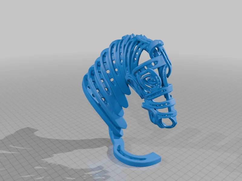 Скульптура головы лошади из подков