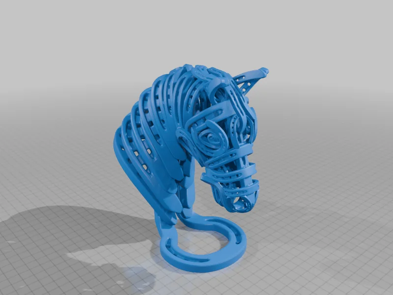 Скульптура головы лошади из подков