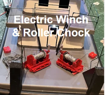 Электрическая лебедка и роликовый упор (HO масштаб)
