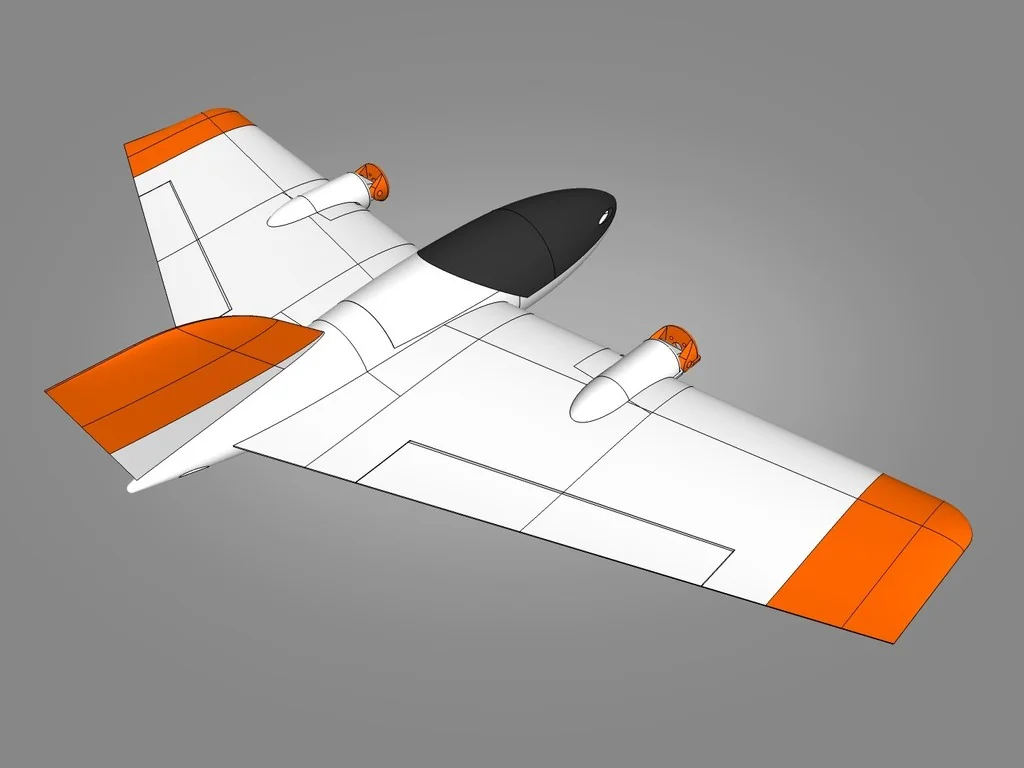 3D модель VTOL Літальний апарат з вектором тяги - фото 5