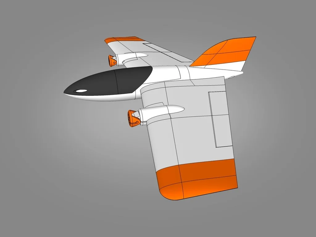 3D модель VTOL Літальний апарат з вектором тяги - фото 6