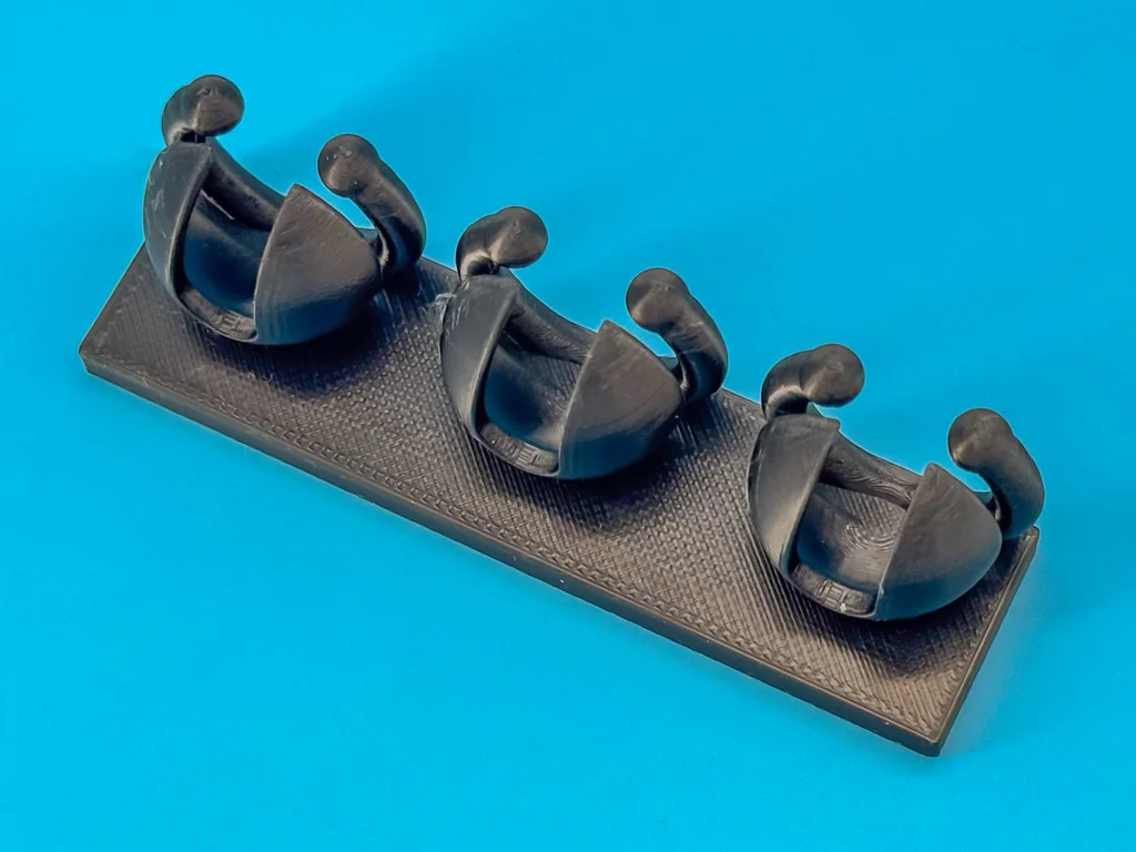 3D модель Desktop cable holders (one to six slots) with snap-on ball adapters - фото 2