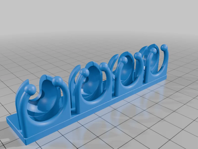 3D модель Desktop cable holders (one to six slots) with snap-on ball adapters - фото 19