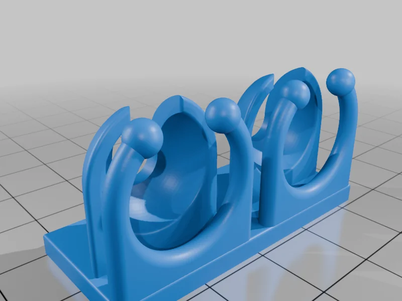 3D модель Desktop cable holders (one to six slots) with snap-on ball adapters - фото 21