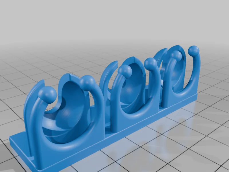 3D модель Desktop cable holders (one to six slots) with snap-on ball adapters - фото 22