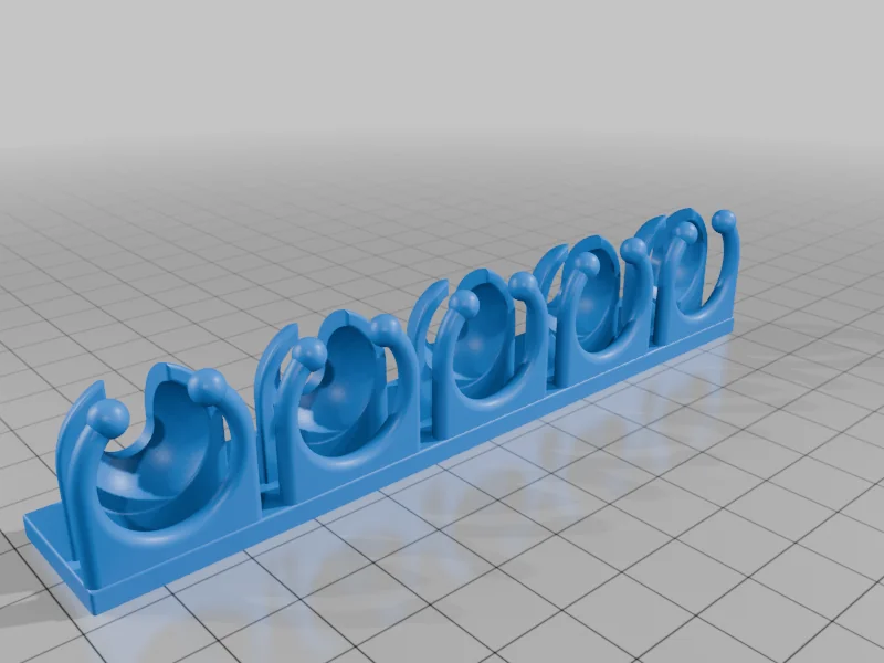 3D модель Desktop cable holders (one to six slots) with snap-on ball adapters - фото 23