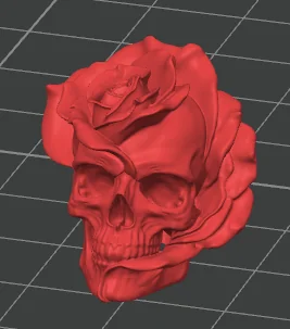 Шарик с черепом в виде розы