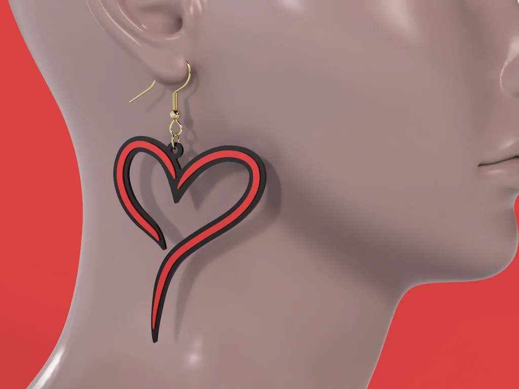 Сердцевидные серьги-подвески