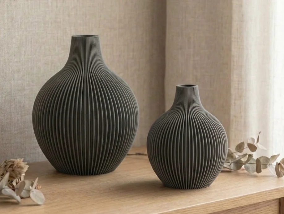 Ваза Ribbed Zen - Минималистичный декор в стиле японского сканди