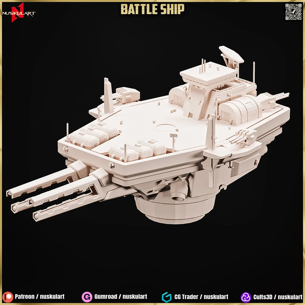 3D модель Модель Бойового Корабля Галактичного Простору 1/48 - фото 2