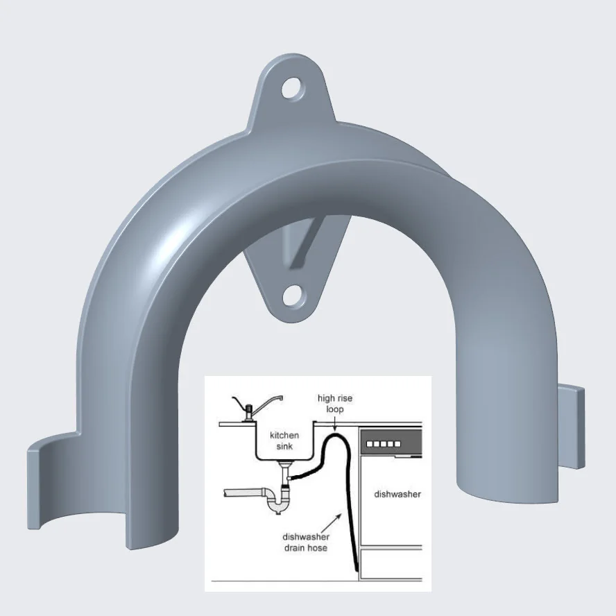 Сифон для дренажного шланга посудомоечной машины
