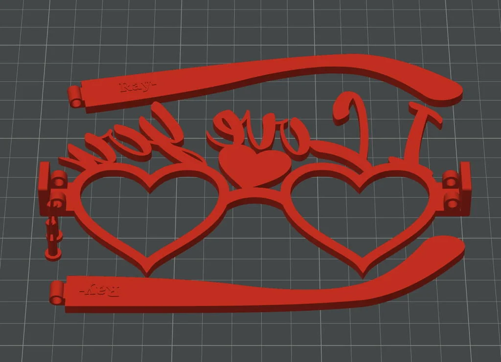 3D модель Очки ко Дню Святого Валентина - фото 2