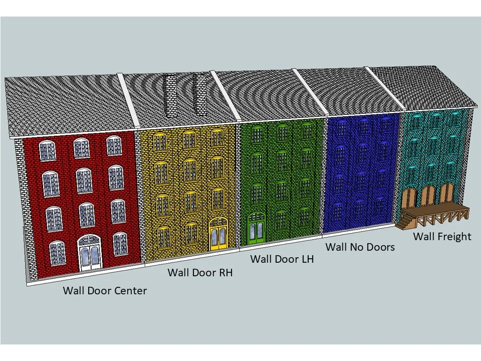 Модель крупного кирпичного здания в масштабе HO