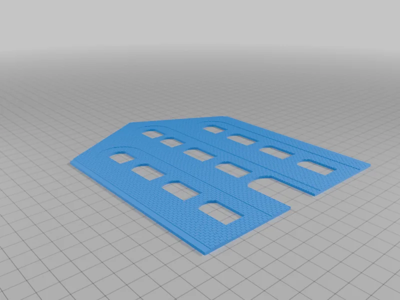 Модель крупного кирпичного здания в масштабе HO