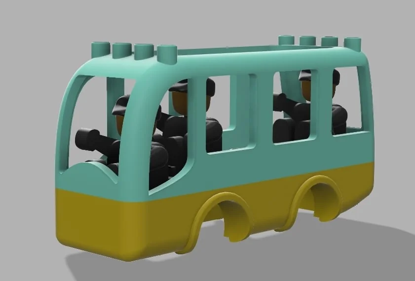 3D модель Совместимый автобус LEGO DUPLO для трейлера - фото 7