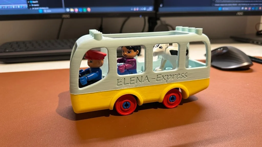 3D модель Совместимый автобус LEGO DUPLO для трейлера - фото 10