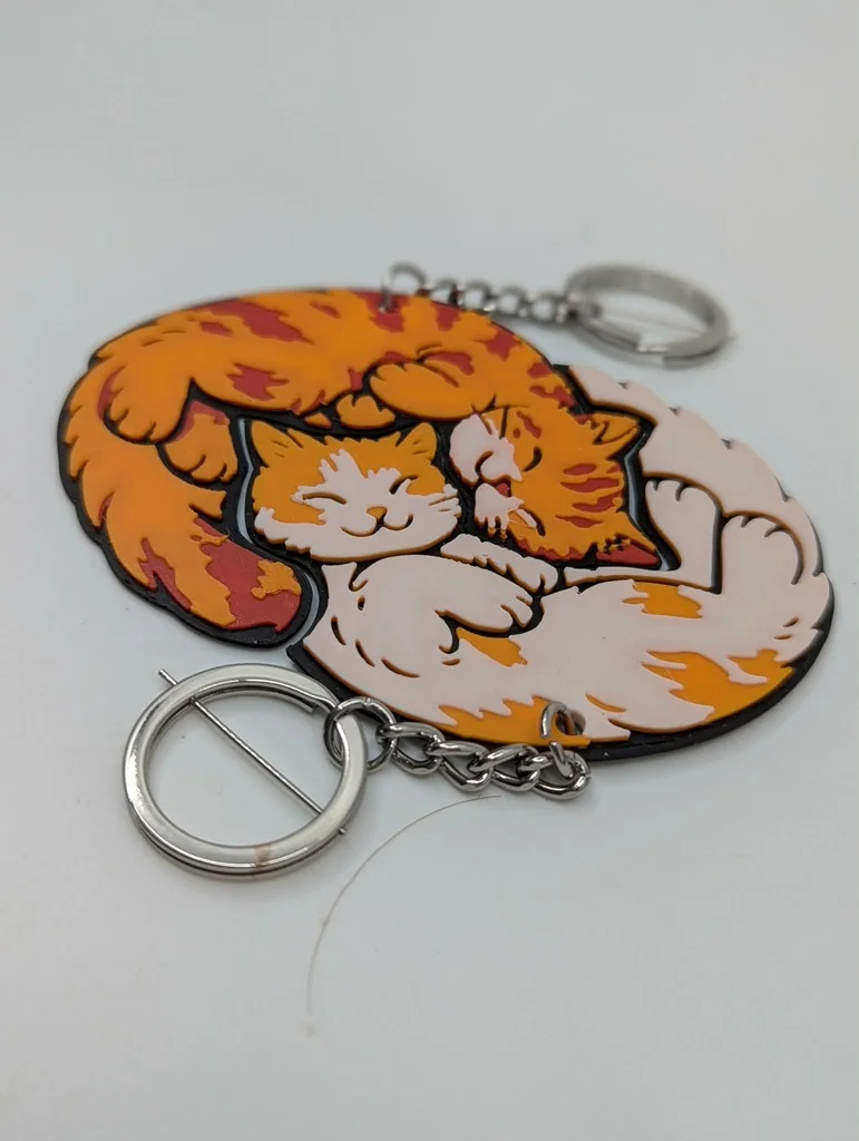 3D модель Набір брелків зі сплячими кішками – Інь та Ян - фото 2