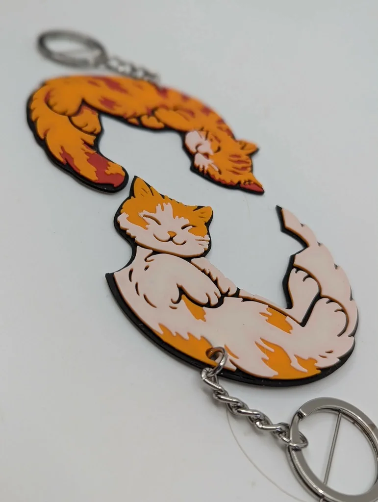 3D модель Набір брелків зі сплячими кішками – Інь та Ян - фото 6