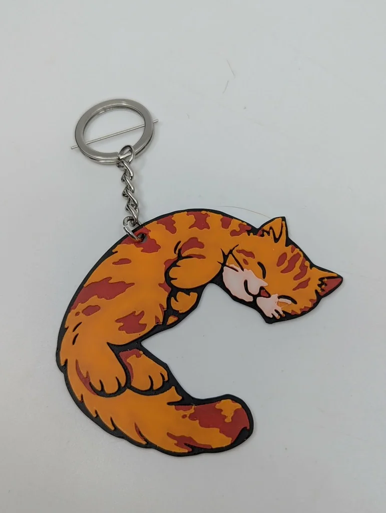 3D модель Набір брелків зі сплячими кішками – Інь та Ян - фото 7