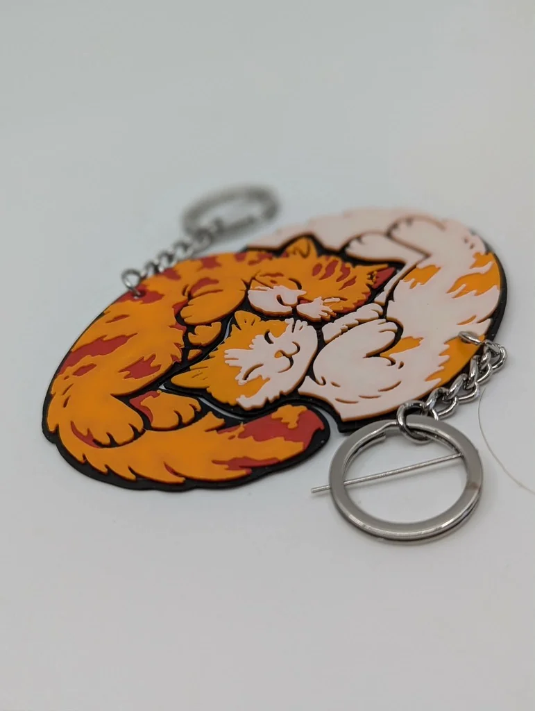 3D модель Набір брелків зі сплячими кішками – Інь та Ян - фото 8