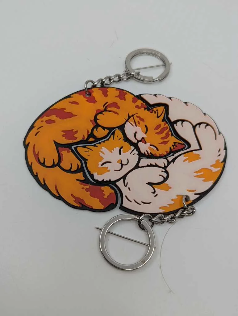 3D модель Набір брелків зі сплячими кішками – Інь та Ян - фото 9