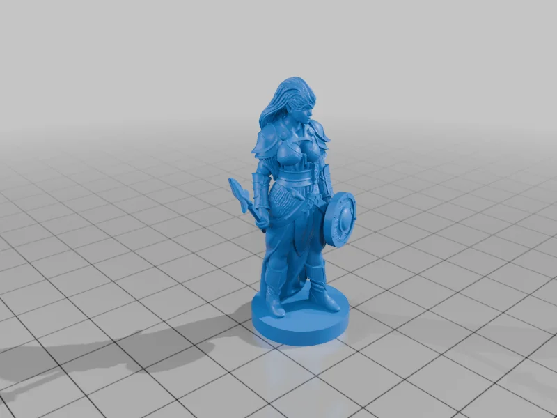 3D модель Женский боец с щитом - фото 2