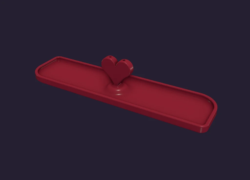 3D модель Подставка для благовоний в форме сердца - фото 2